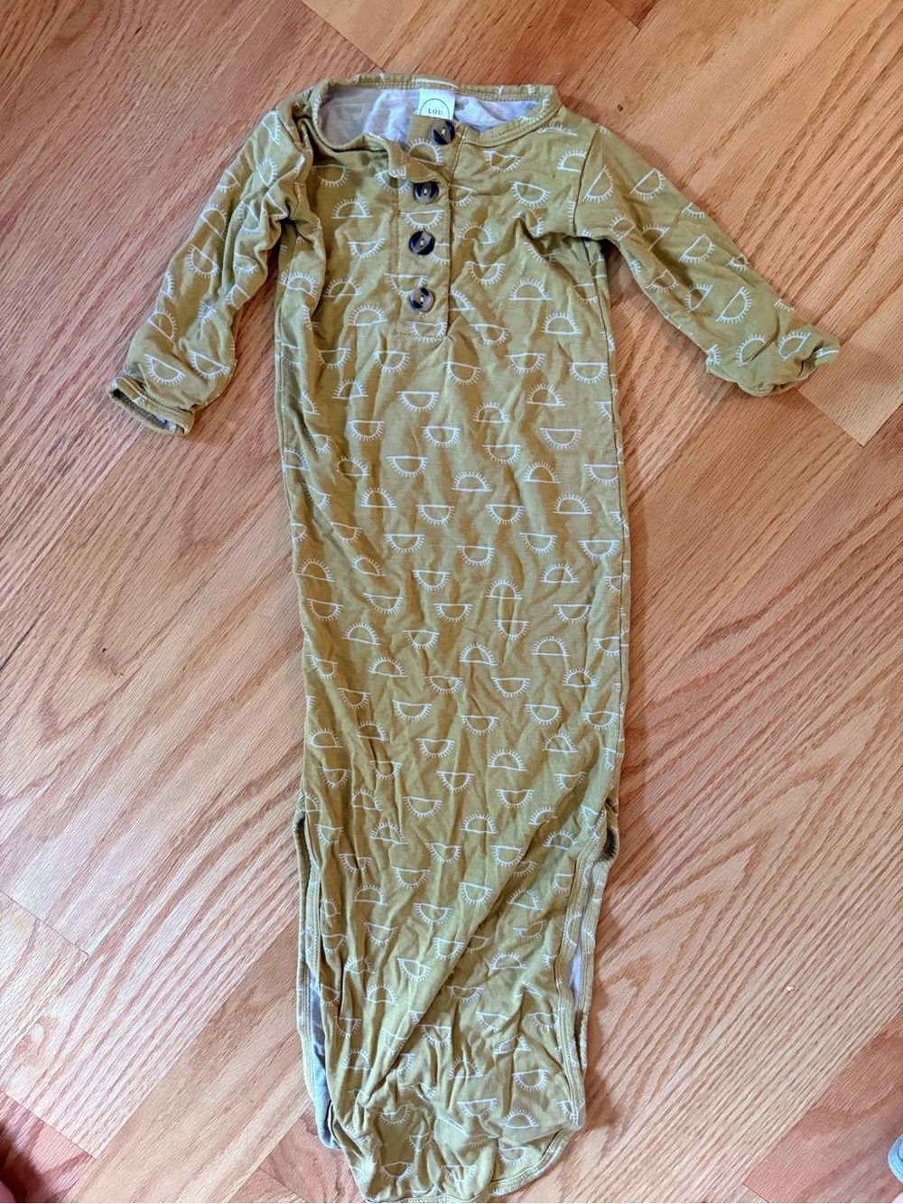 Lou Lou & Company-Newborn Mustard Yellow knotted Gown